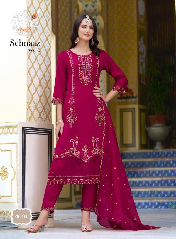 Radhika Sehnaaz Vol 4 Roman Silk Designer Ready Made Collection