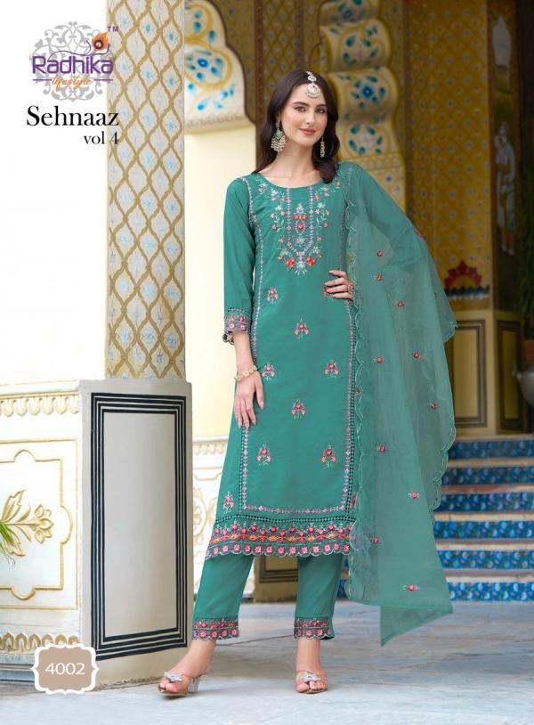 Radhika Sehnaaz Vol 4 Roman Silk Designer Ready Made Collection