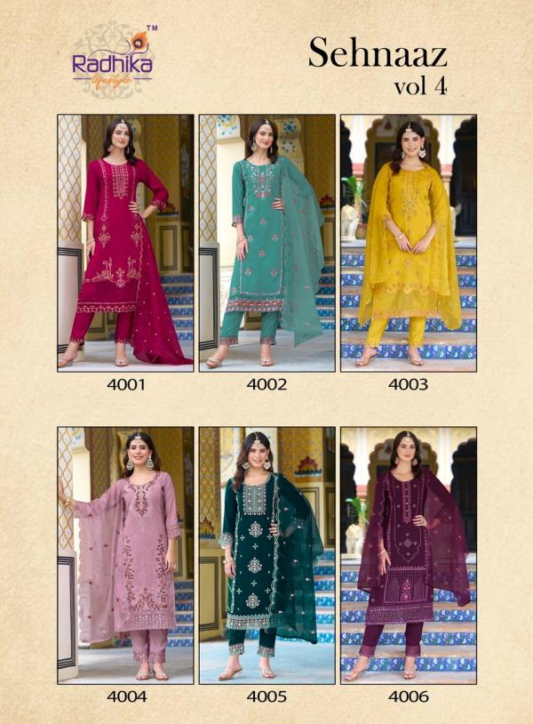 Radhika Sehnaaz Vol 4 Roman Silk Designer Ready Made Collection