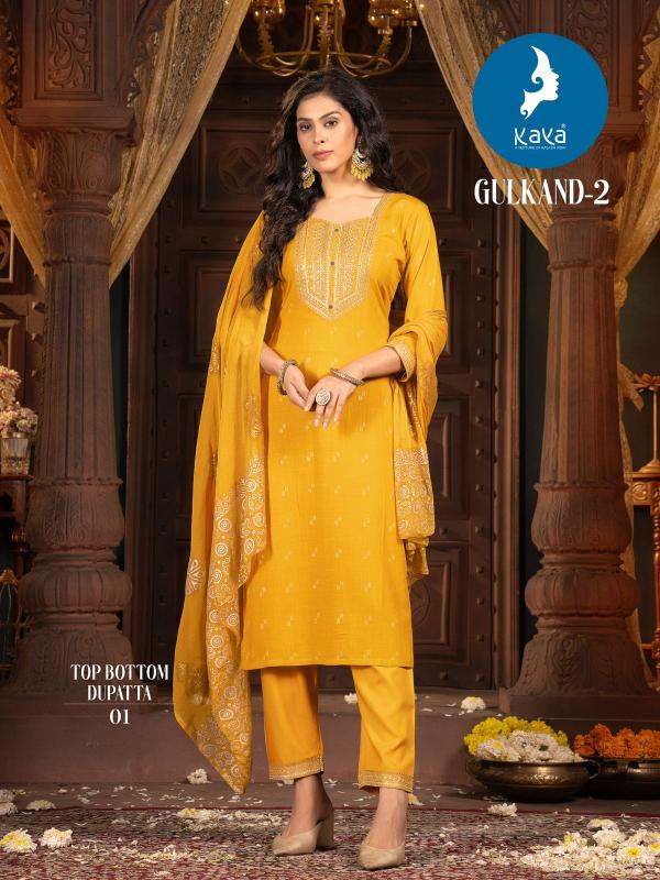 Kaya Gulkand 2 Kurti Bottom With Dupatta Collection