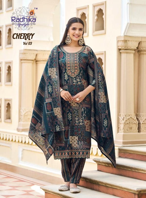 Radhika Cherry Vol 3 Kurti Bottom With Dupatta Collection