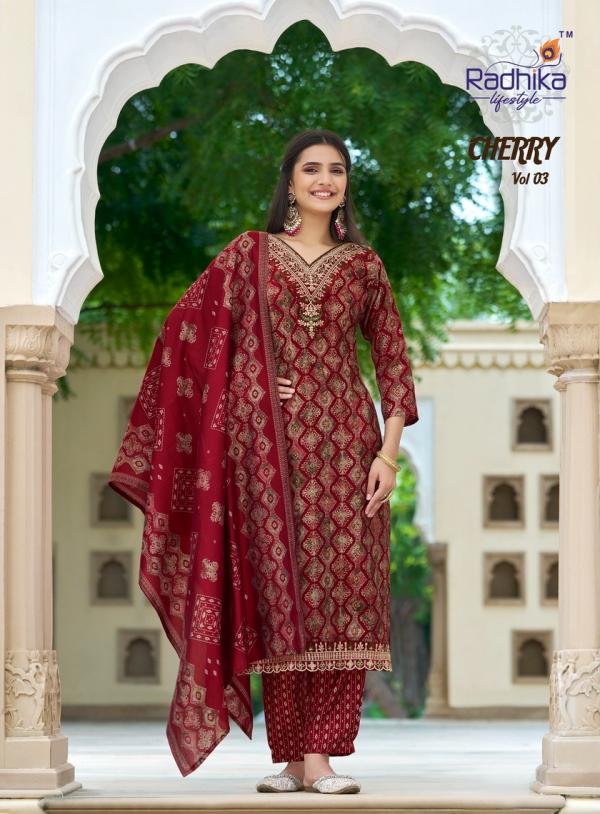 Radhika Cherry Vol 3 Kurti Bottom With Dupatta Collection