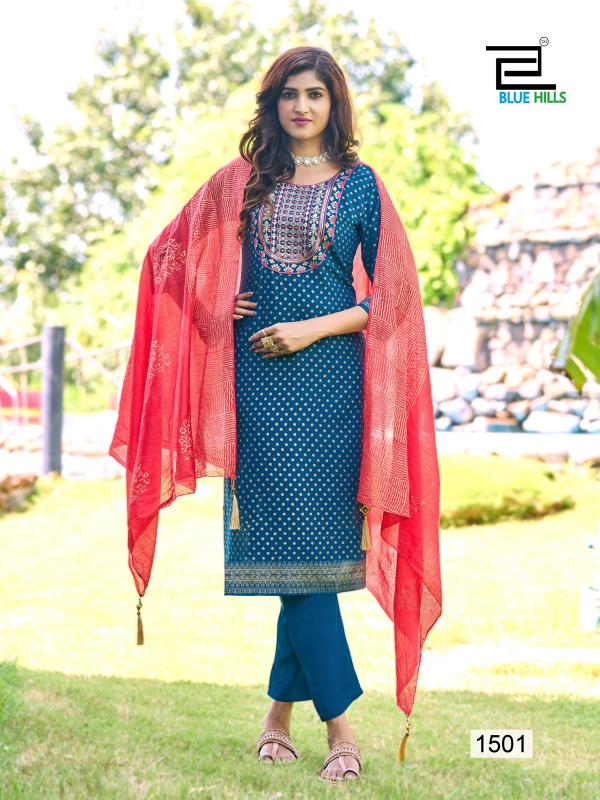 Blue Hills Royal Touch Vol 15 Rayon Kurti Bottom With Dupatta