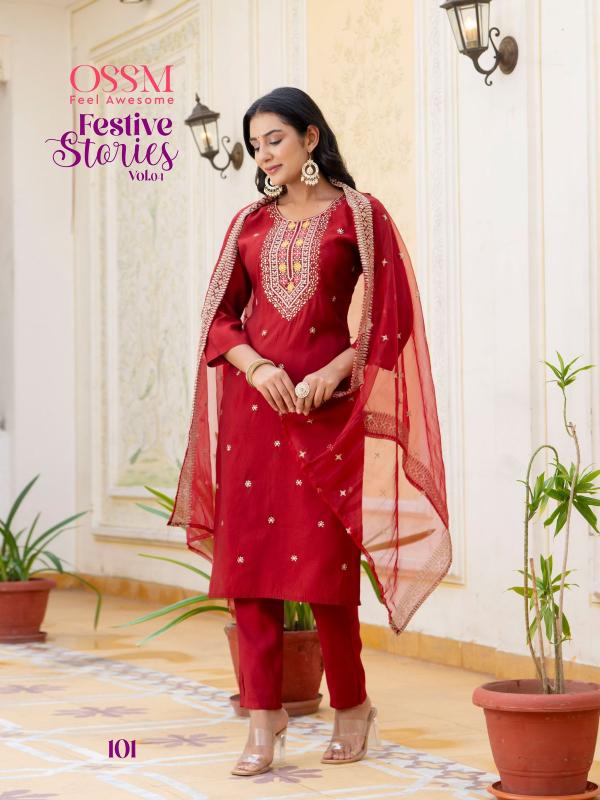 Ossm Festive Stories Vol 4 Kurti Pant With Dupatta Collection