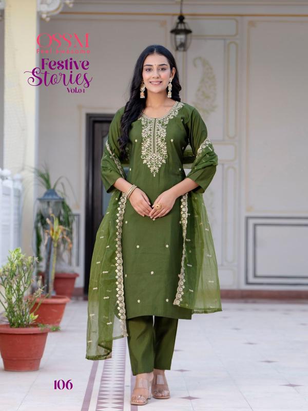 Ossm Festive Stories Vol 4 Kurti Pant With Dupatta Collection