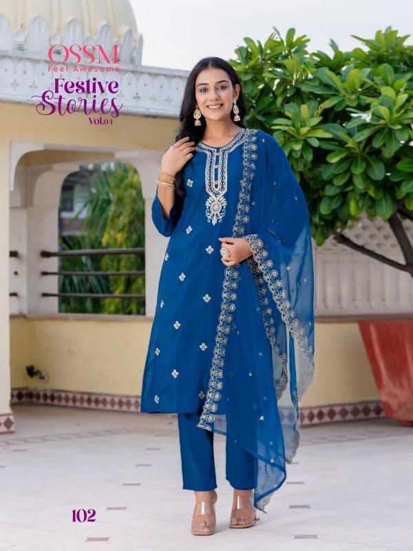 Ossm Festive Stories Vol 4 Kurti Pant With Dupatta Collection