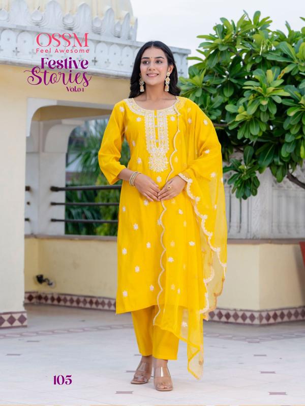 Ossm Festive Stories Vol 4 Kurti Pant With Dupatta Collection