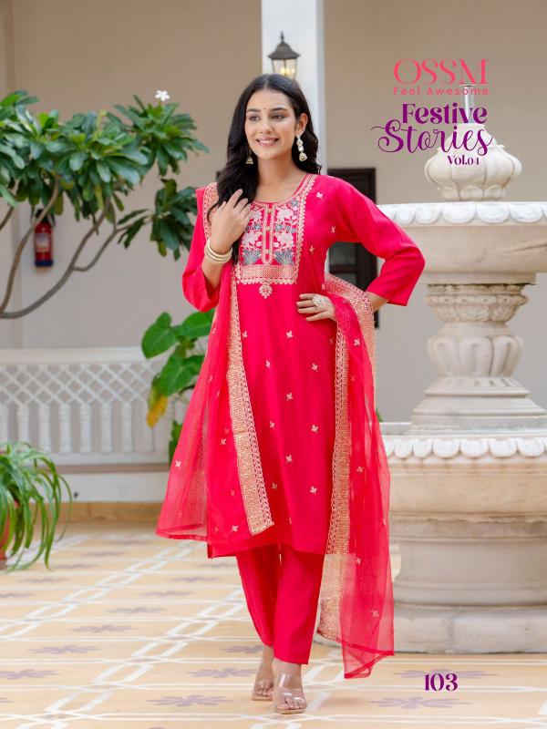 Ossm Festive Stories Vol 4 Kurti Pant With Dupatta Collection