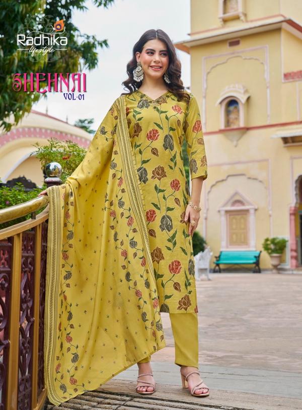 Radhika Shehnai Vol 1 Fancy Kurti Pant With Dupatta Collection