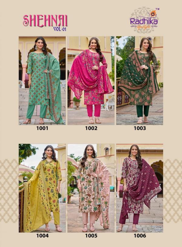 Radhika Shehnai Vol 1 Fancy Kurti Pant With Dupatta Collection