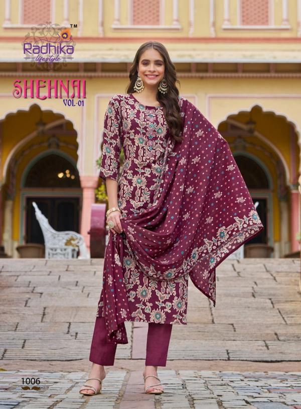 Radhika Shehnai Vol 1 Fancy Kurti Pant With Dupatta Collection