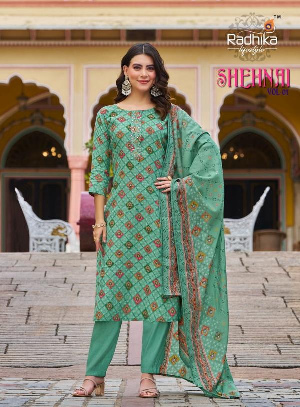 Radhika Shehnai Vol 1 Fancy Kurti Pant With Dupatta Collection