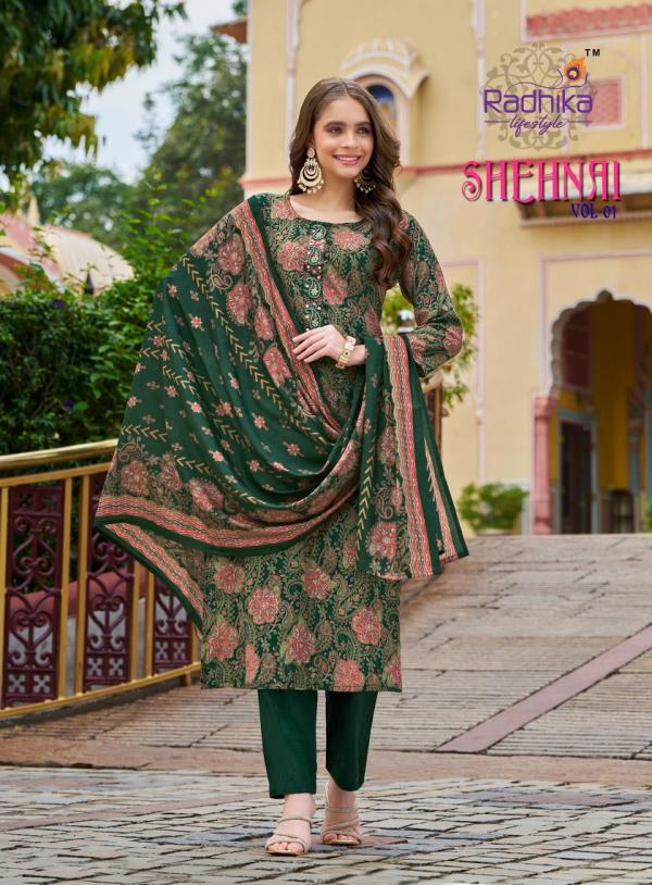 Radhika Shehnai Vol 1 Fancy Kurti Pant With Dupatta Collection