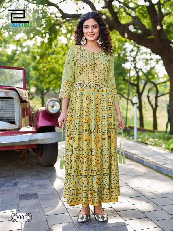 Blue Hills Inaya Vol 3 Rayon Foil Printed Kurti Collection