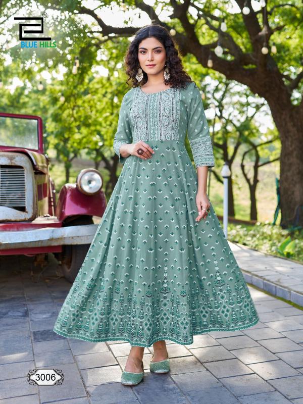 Blue Hills Inaya Vol 3 Rayon Foil Printed Kurti Collection