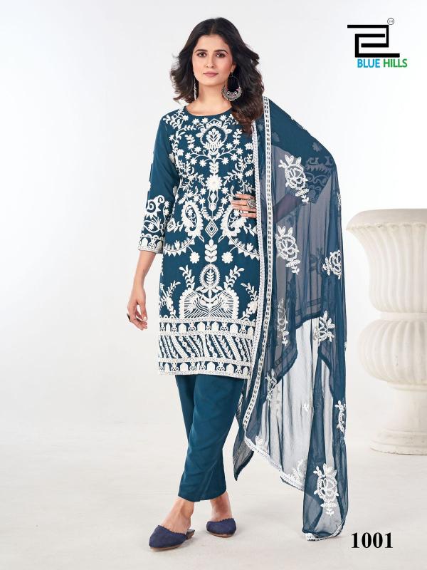 Blue Hills Sahiba Rayon Designer Kurti Bottom With Dupatta