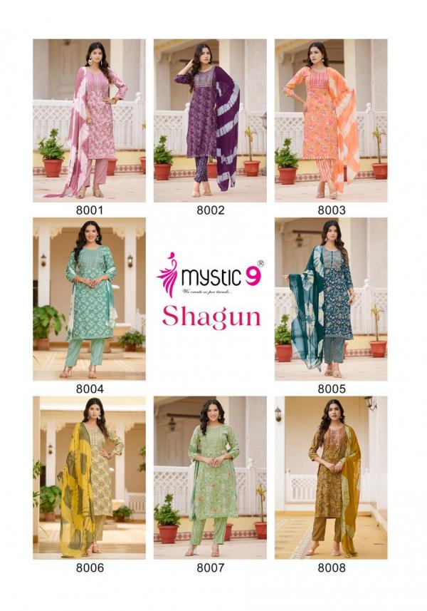 Mystic 9 Shagun Vol 8 Kurti Bottom With Dupatta Collection