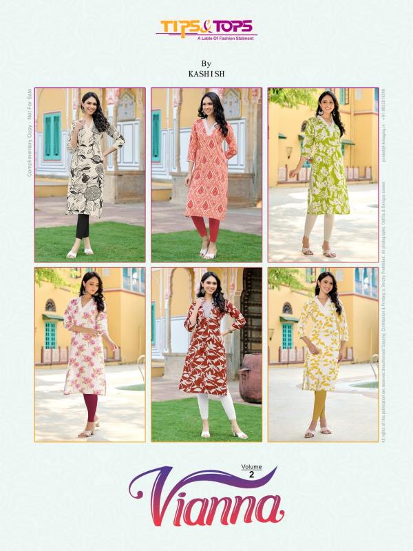 Tips And Tops Vianna Vol 2 Rayon Printed Kurti Collection