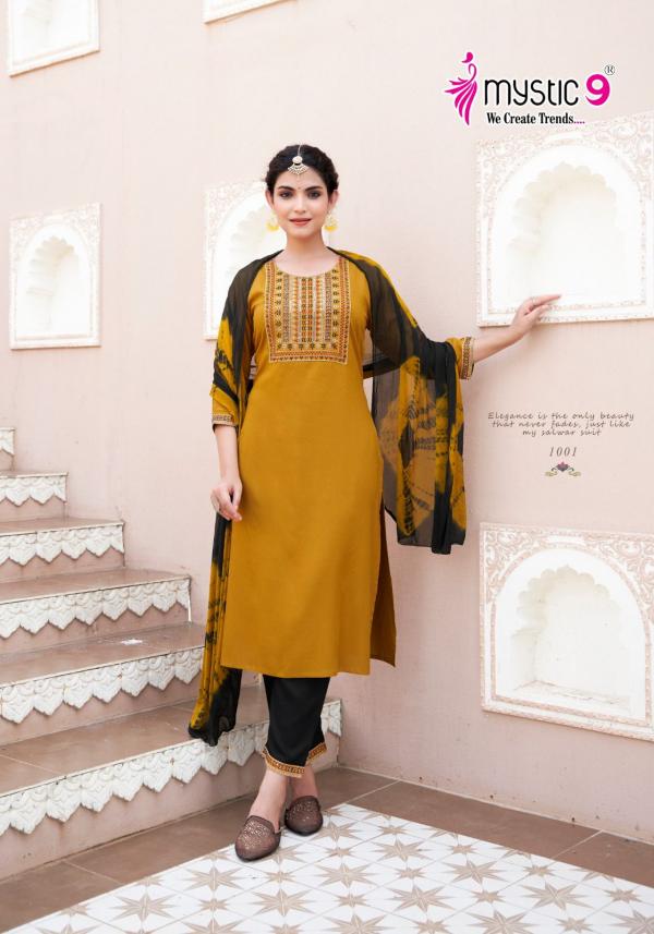 Mystic 9 Janki Vol 1 Kurti Bottom With Dupatta Collection