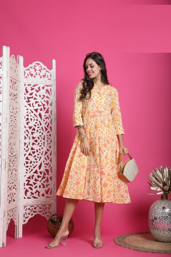 Trendy Sparkle Cotton Printed Kurti Collection