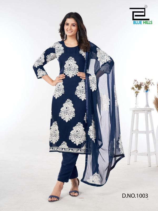 Blue Hills Madam Rayon Kurti Bottom With Dupatta Collection