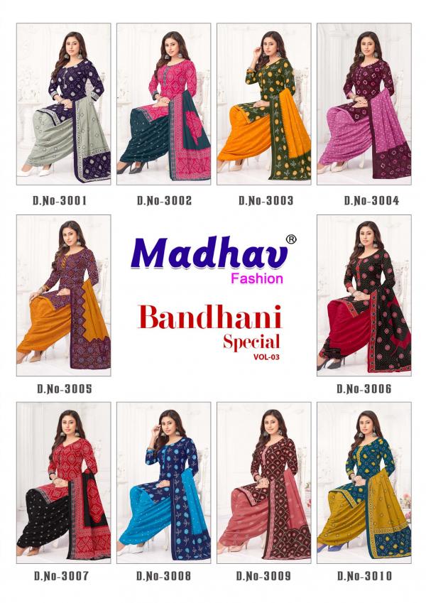 Madhav Bandhani Special Vol 3 Cotton Dress Material Collection