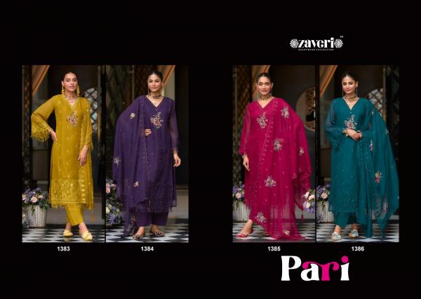 Zaveri Pari Organza Embroidered Ready Made Collection