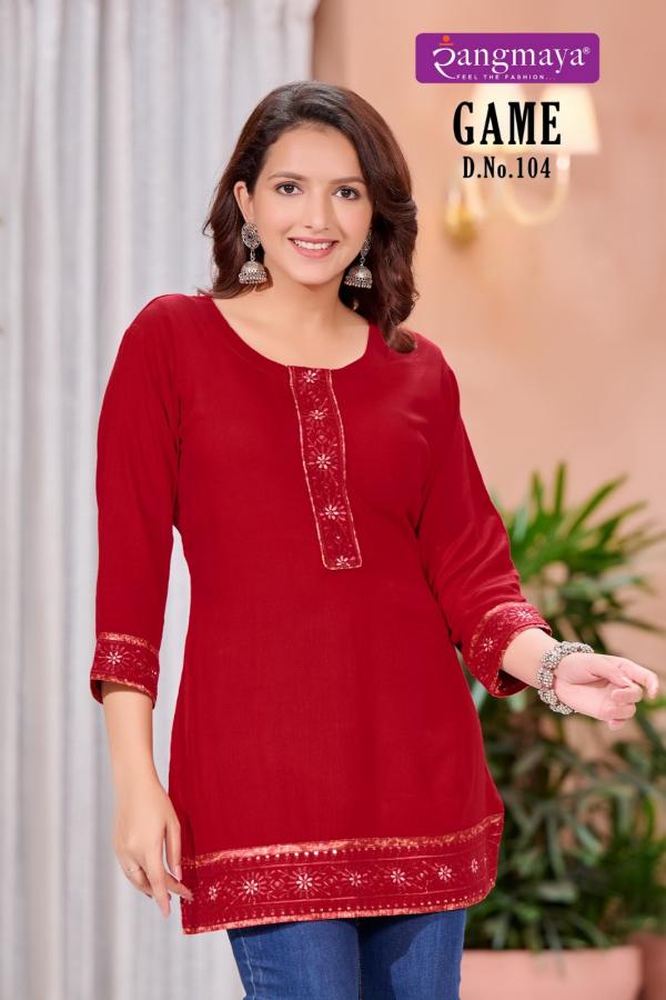 Rangmaya Game Western Short Tops Collection