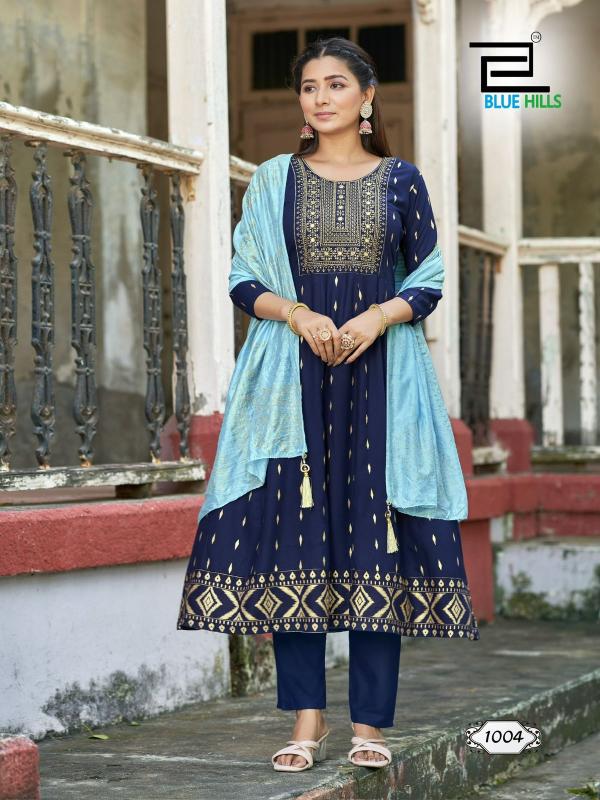 Blue Hills Batu Caves Kurti Bottom With Dupatta Collection