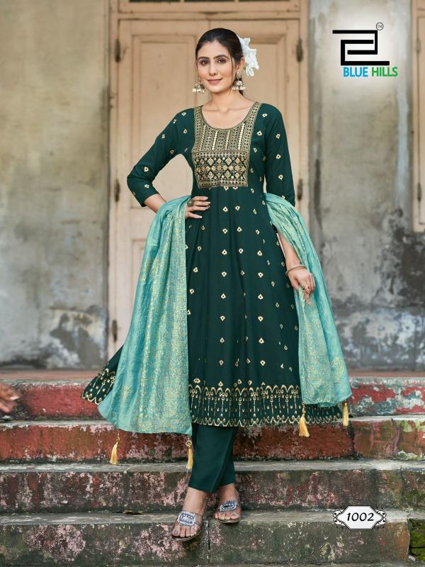 Blue Hills Batu Caves Kurti Bottom With Dupatta Collection