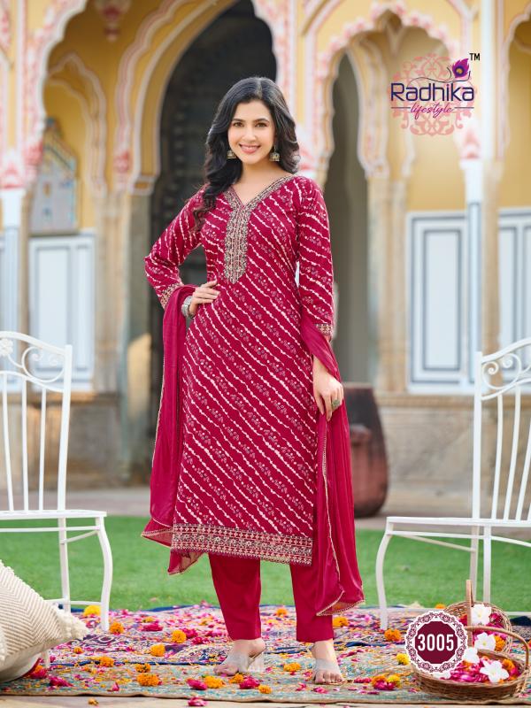 Radhika Rivazo Vol 3 Rayon Kurti Pant With Dupatta Collection