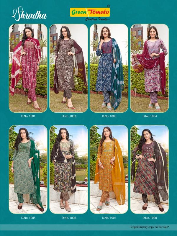 Green Tomato Shradha Capsual Printed Kurti Bottom With Dupatta