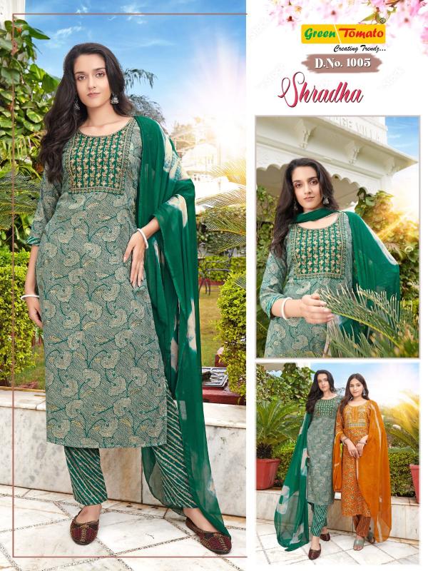 Green Tomato Shradha Capsual Printed Kurti Bottom With Dupatta