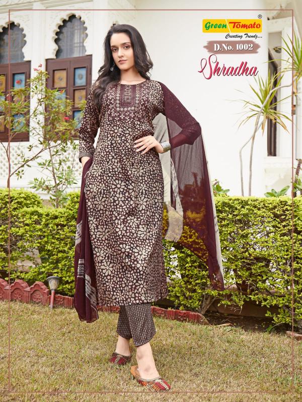 Green Tomato Shradha Capsual Printed Kurti Bottom With Dupatta