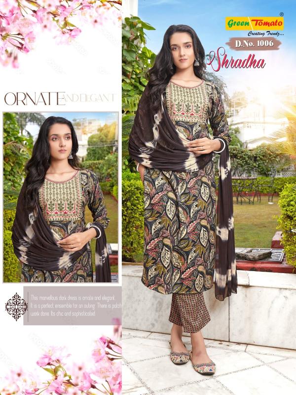 Green Tomato Shradha Capsual Printed Kurti Bottom With Dupatta