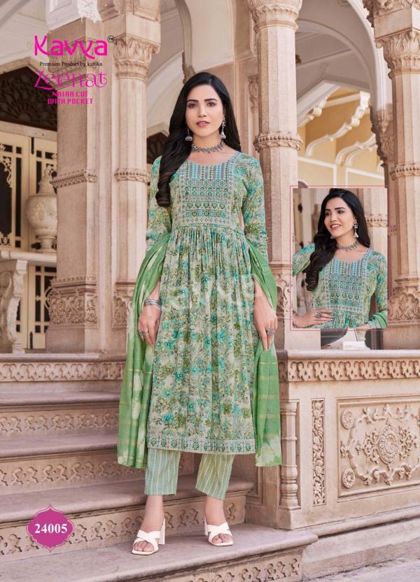 Kavya Zeenat Vol 24 Foil Printed Kurti Bottom With Dupatta