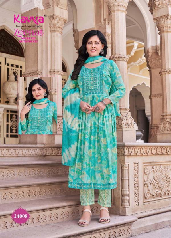 Kavya Zeenat Vol 24 Foil Printed Kurti Bottom With Dupatta