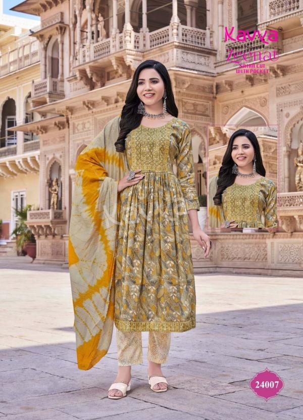 Kavya Zeenat Vol 24 Foil Printed Kurti Bottom With Dupatta