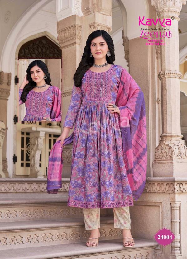 Kavya Zeenat Vol 24 Foil Printed Kurti Bottom With Dupatta