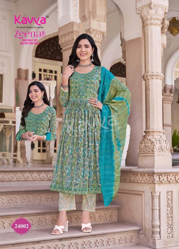 Kavya Zeenat Vol 24 Foil Printed Kurti Bottom With Dupatta