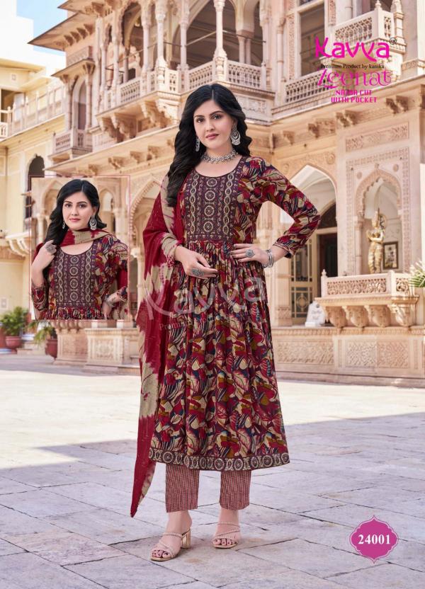 Kavya Zeenat Vol 24 Foil Printed Kurti Bottom With Dupatta