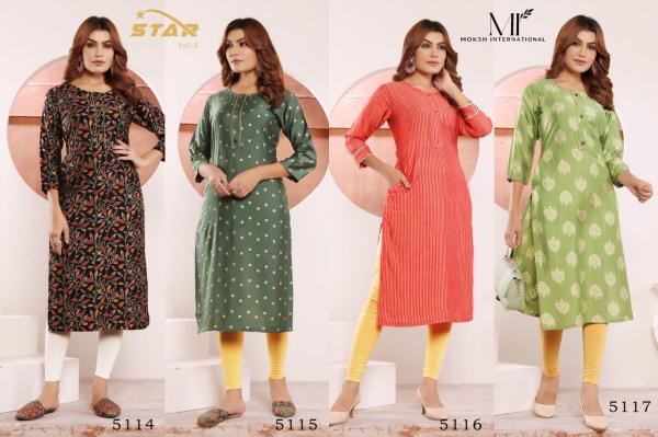 Moksh Star Vol 2 Viscose Printed Kurti Collection