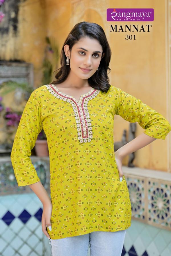 Rangmaya Mannat Vol 3 Fancy Rayon Western Tops Collection