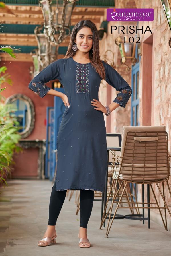 Rangmaya Prisha Rayon Designer Kurti Collection