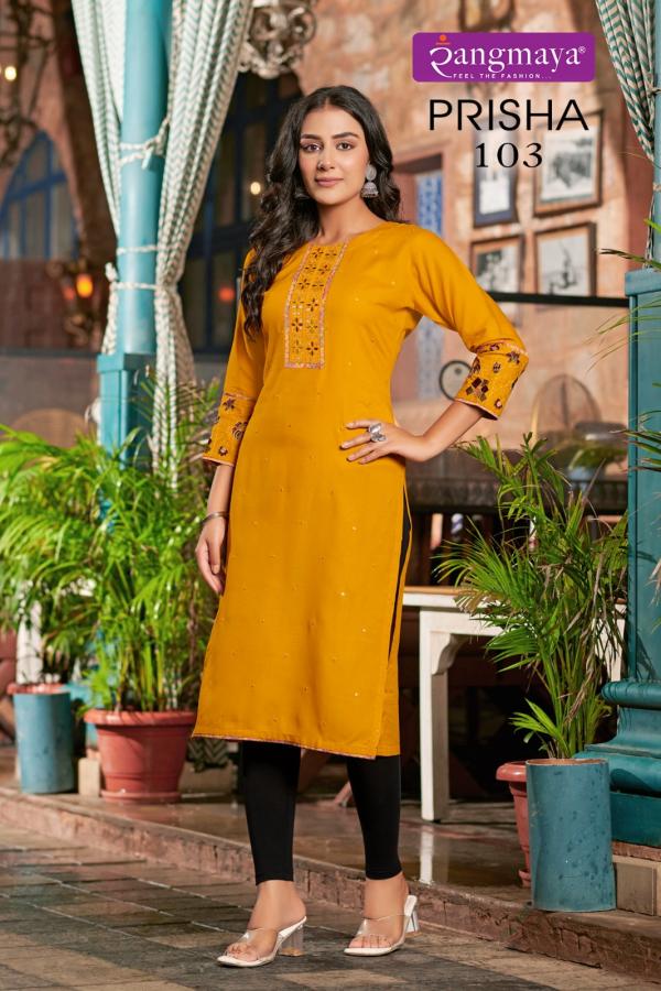 Rangmaya Prisha Rayon Designer Kurti Collection