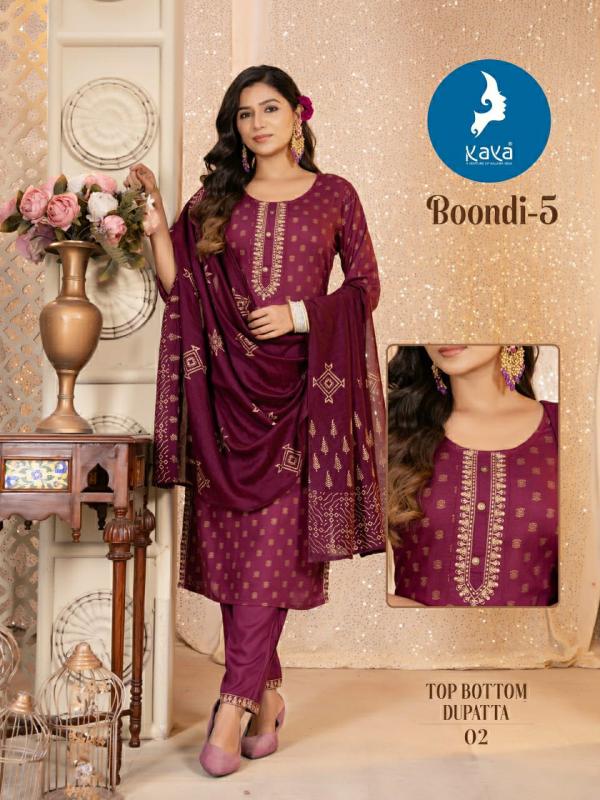 Kaya Boondi Vol 5 Rayon Kurti Bottom With Dupatta