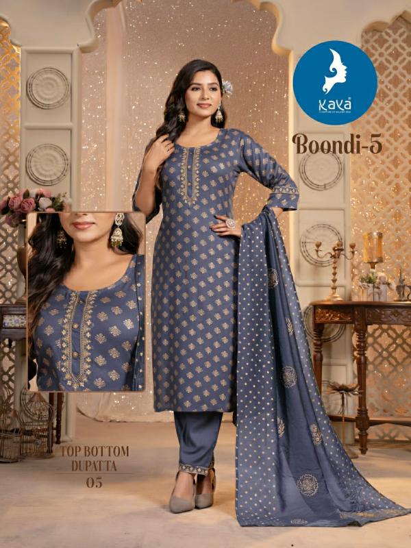 Kaya Boondi Vol 5 Rayon Kurti Bottom With Dupatta