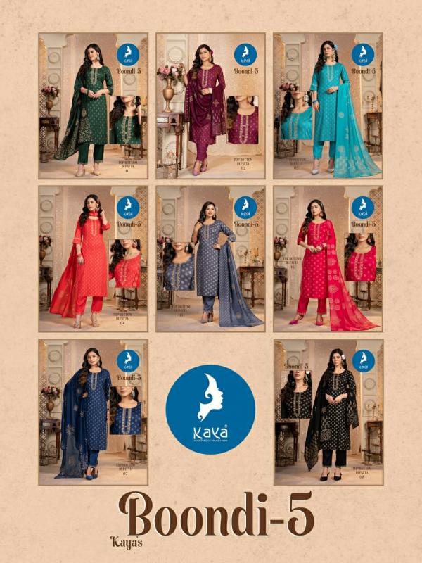 Kaya Boondi Vol 5 Rayon Kurti Bottom With Dupatta