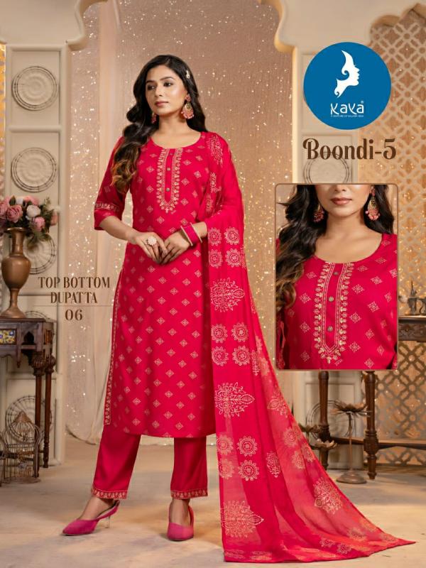 Kaya Boondi Vol 5 Rayon Kurti Bottom With Dupatta