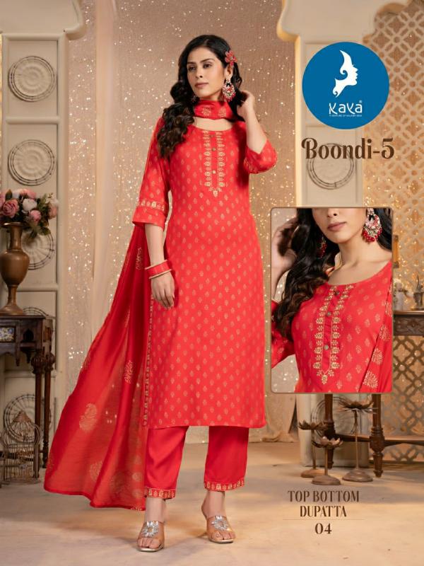 Kaya Boondi Vol 5 Rayon Kurti Bottom With Dupatta